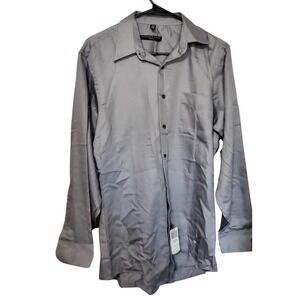 NWT Geoffrey Beene Fitted Men's (M) 15, 32-33‎ GRAY Dress Shirt